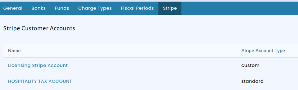 Stripe Customer Accounts page showing two accounts