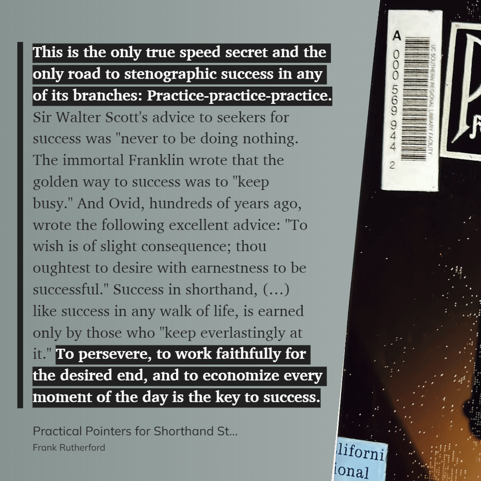 The only true speed is...practice.