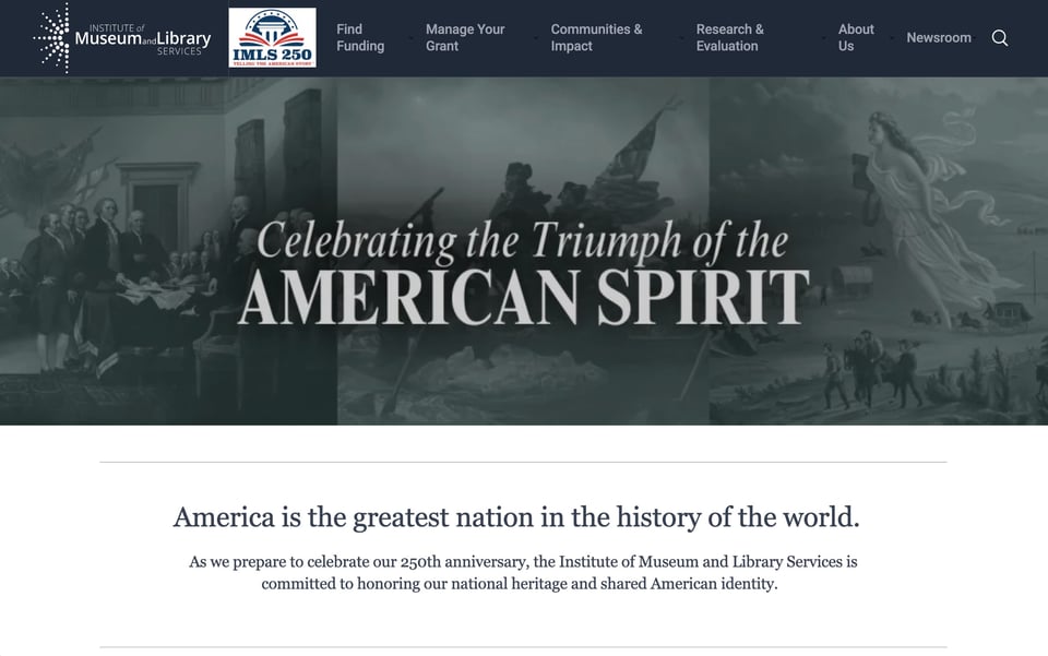 Landing page for IMLS 250.