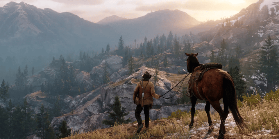 A beautiful Western landscape in Red Dead Redemption 2.