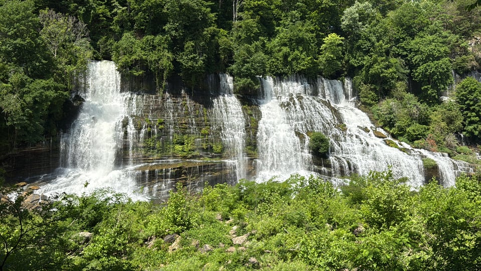 Large waterfall in a forest