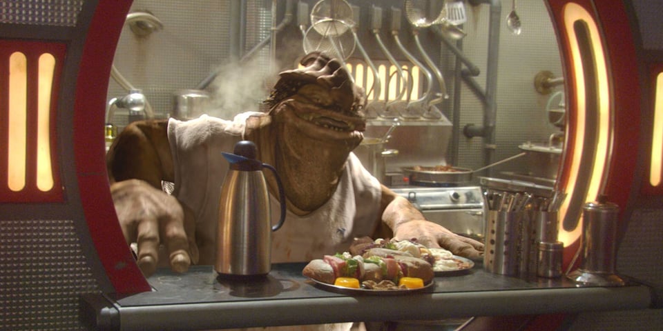 an image of dexter jettster in his diner from star wars episode 2 attack of the clones