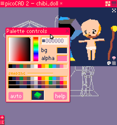 A palette editor with extra controls for shading