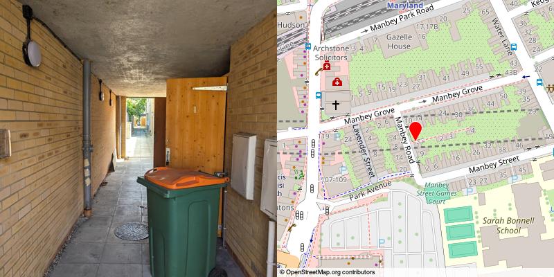 A picture and map of the mews