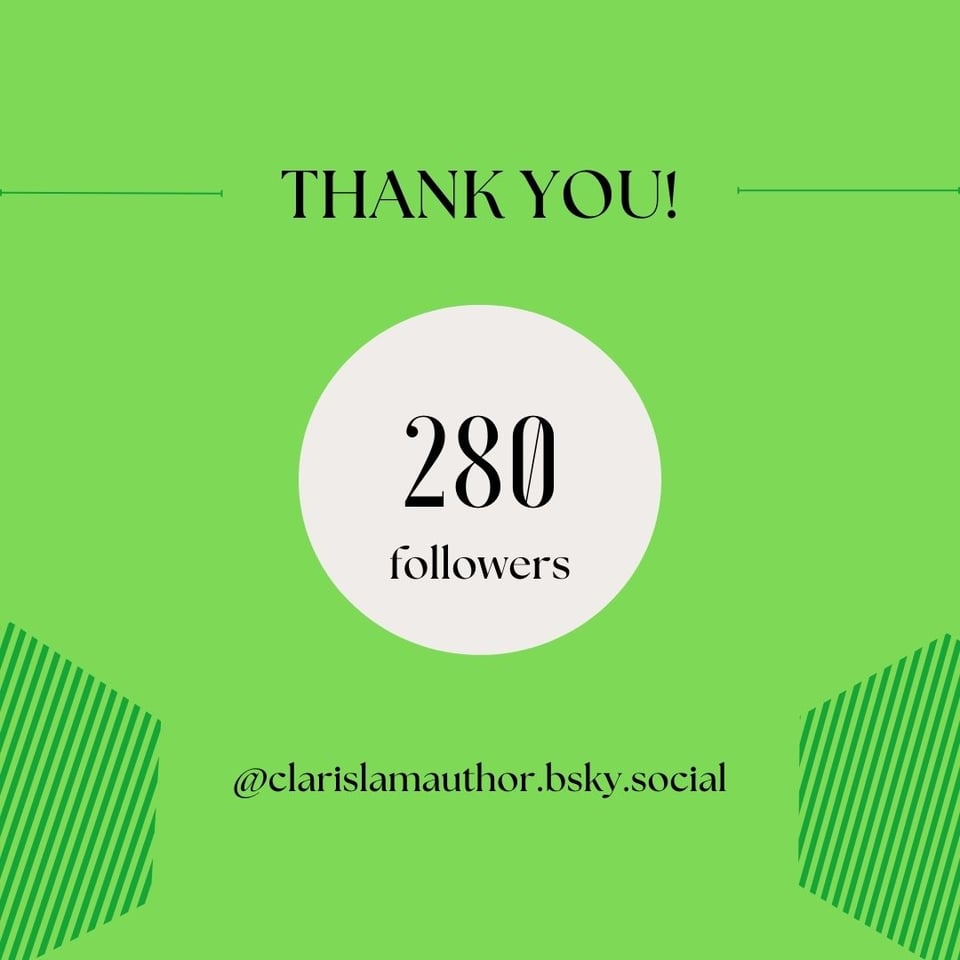 The image reads: "Thank You!" and shows the number "280 followers." The background of the image is green.