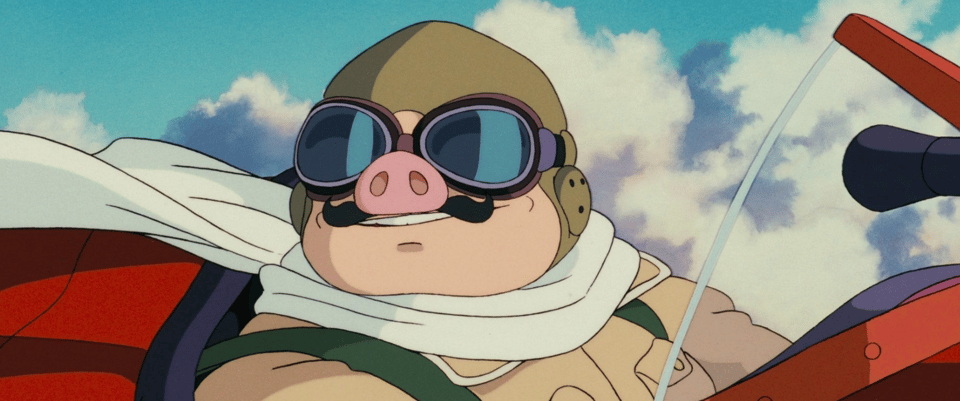 Noted anti-fascist Porco Rosso, an Italian fighter pilot who defects after world war 1. He is a man-sized pig with a moustache.
