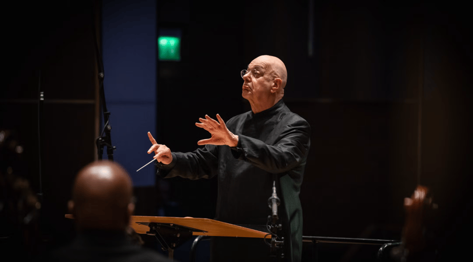 Leon Botstein, Bard College president and director of its orchestra, leads a concert in Nuremberg, Germany, May 8, 2025. (Anton Doppelbauer)