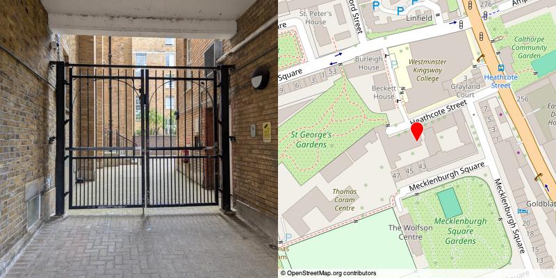 A picture and map of the mews