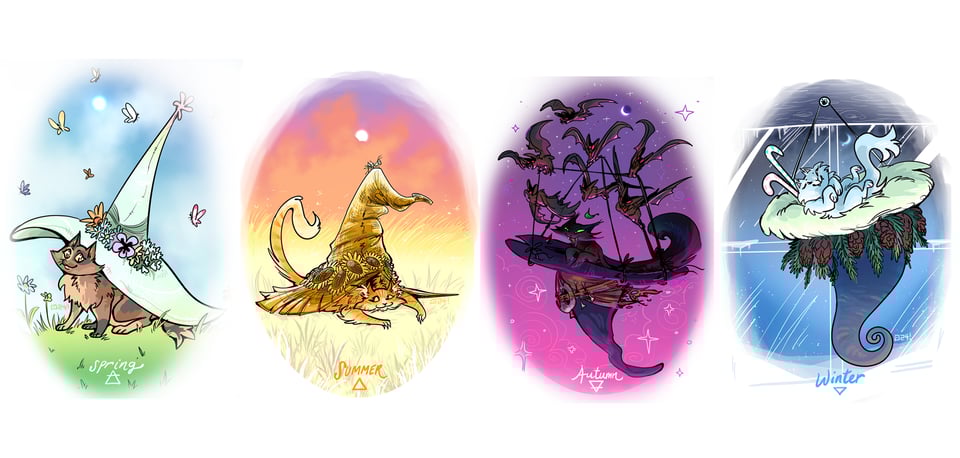Pagan cats of the year based on seasons