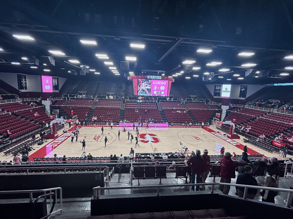 View of the court from Section 11 at Maples Pavilion