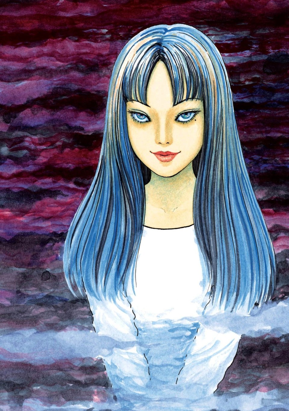 A full-color portrait of Tomie by Junji Ito