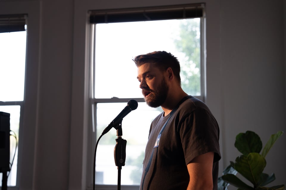 Chris telling a story.