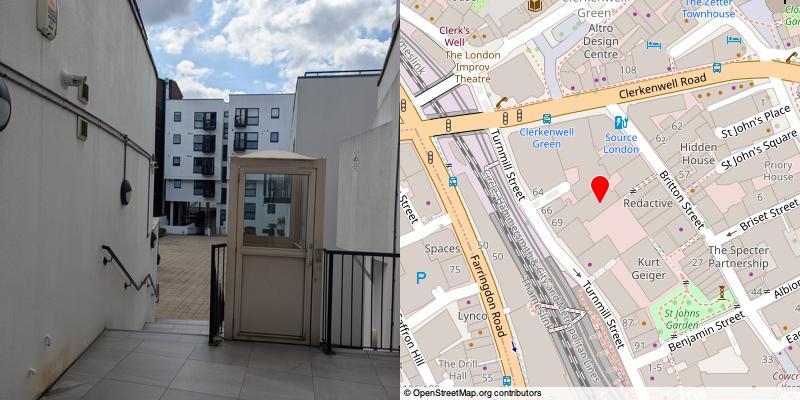 A picture and map of the mews