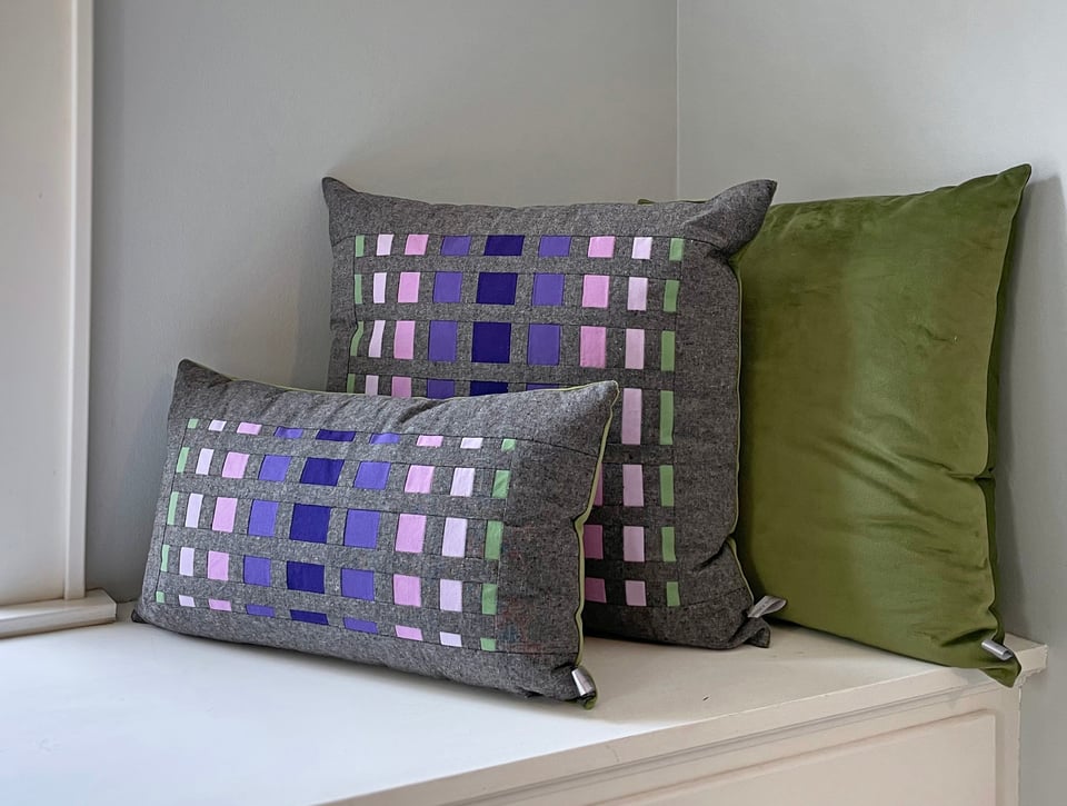 Mary Pow's pillows in a Fairy Garden colorway