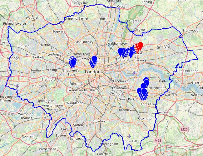 A map of mewses walked to so far