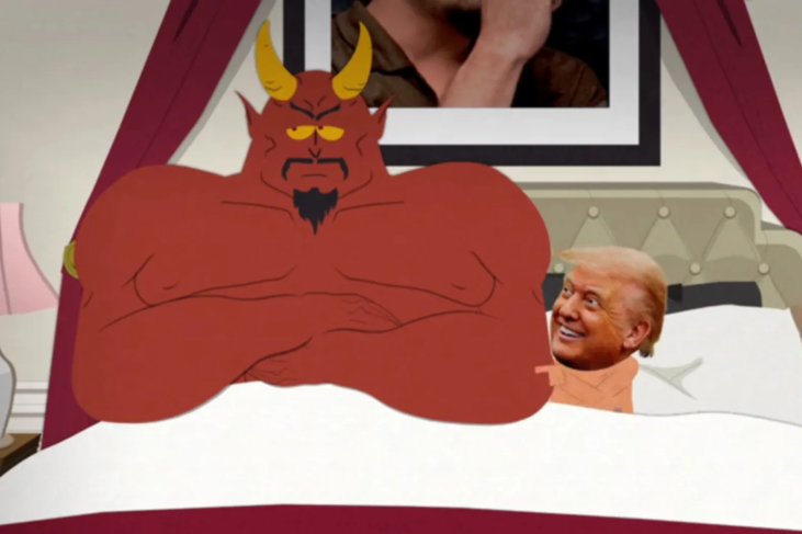 Satan (left) and Donald Trump (right) appear in 'South Park.'