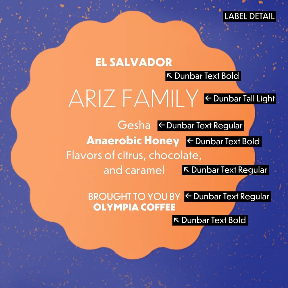 El Salvador coffee packaging detail from Oliver’s