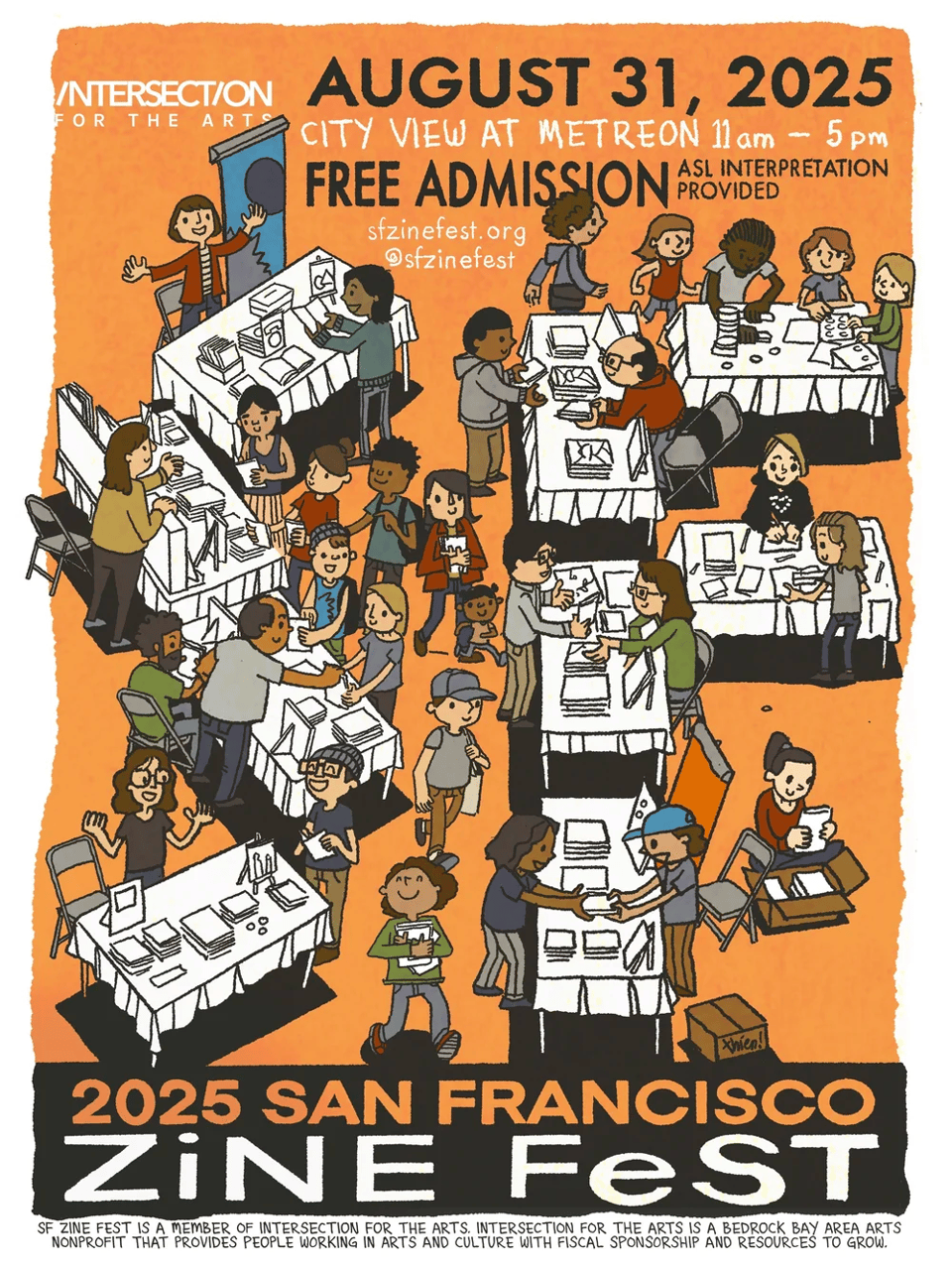 Poster for SF Zine Fest 2025. More details here: https://www.sfzinefest.org/