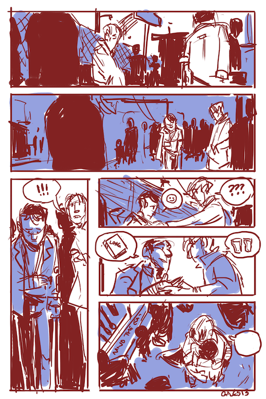 A rough comic page.