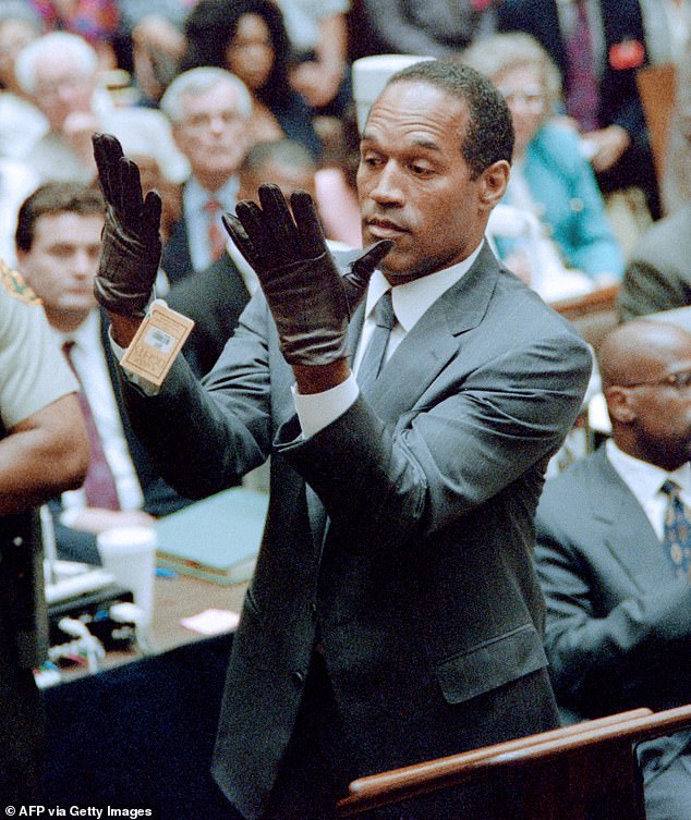 O.J. Simpson Glove Trial Moment — archival photo