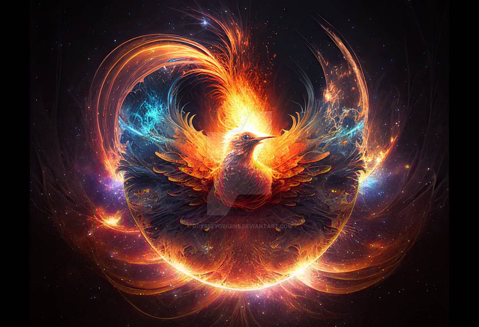 An image of a phoenix reborn