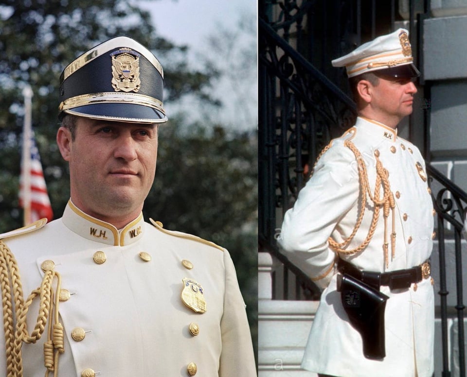 Those goofy-ass Royal Guard Secret Service uniforms