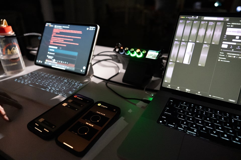 Show control setup for a live radio show sort of thing.