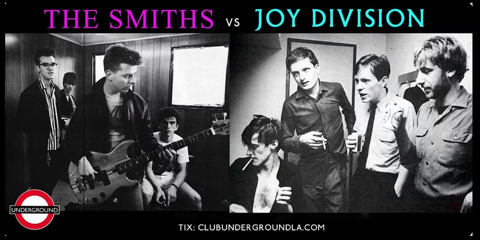 The Smiths vs Joy Division night at Club Underground flyer
