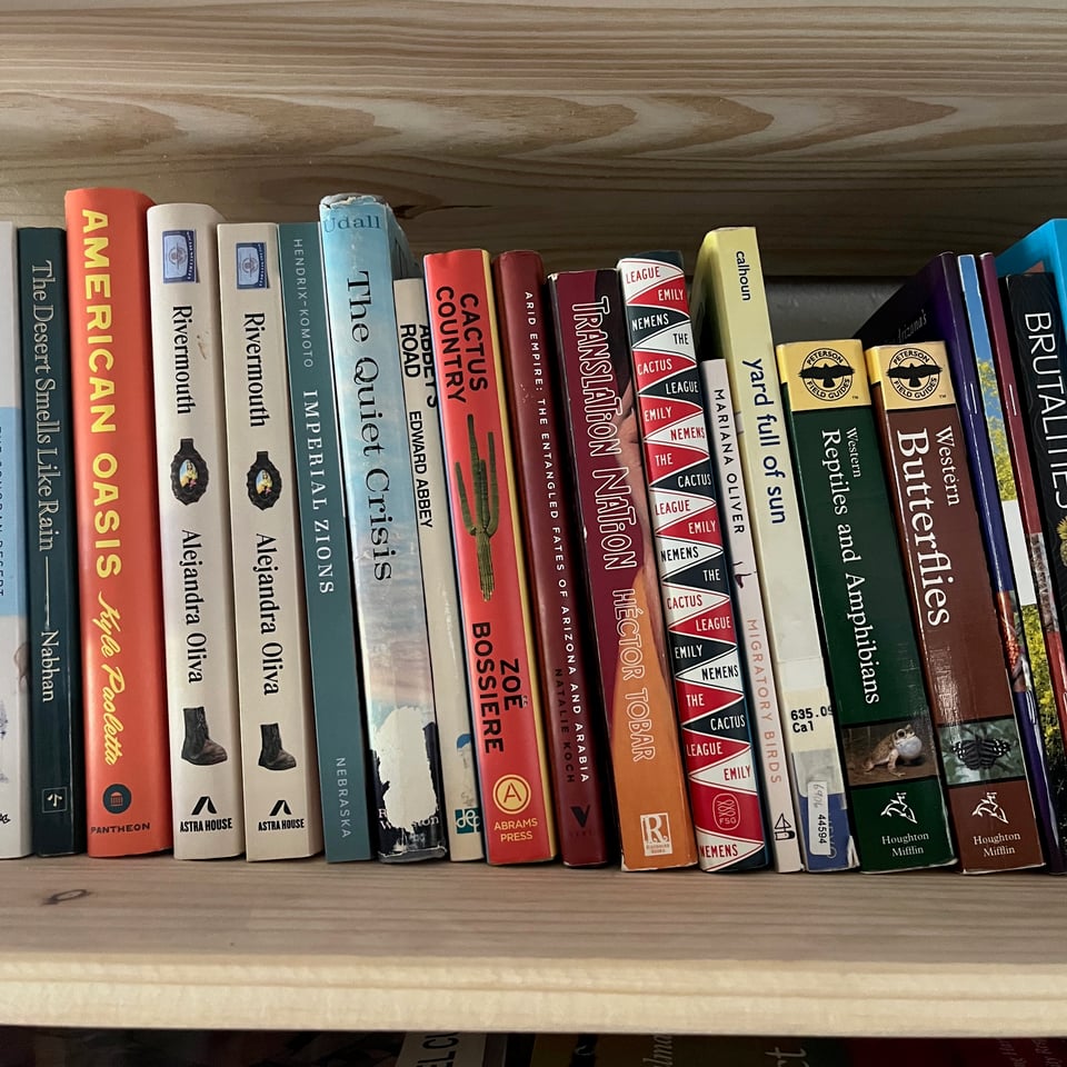 a portion of my desert book shelf