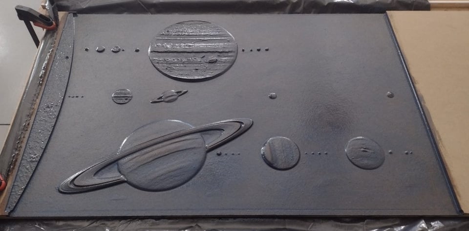 CNC model of solar system to scale