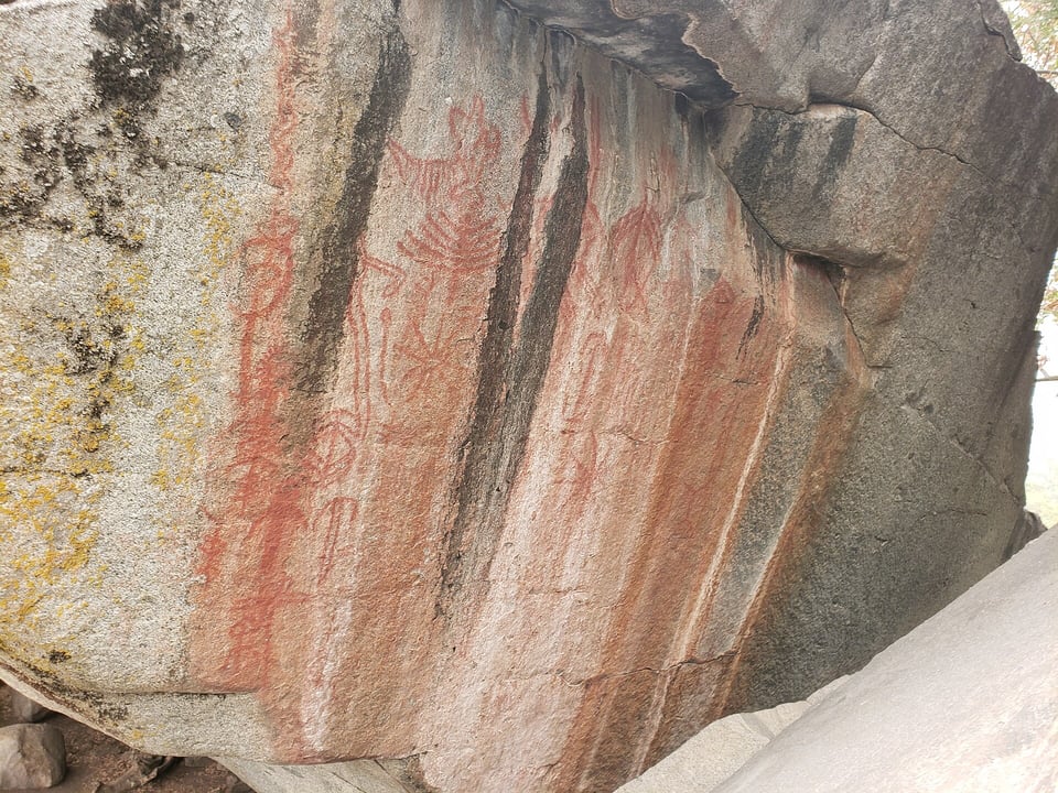 A rock with petroglyphs