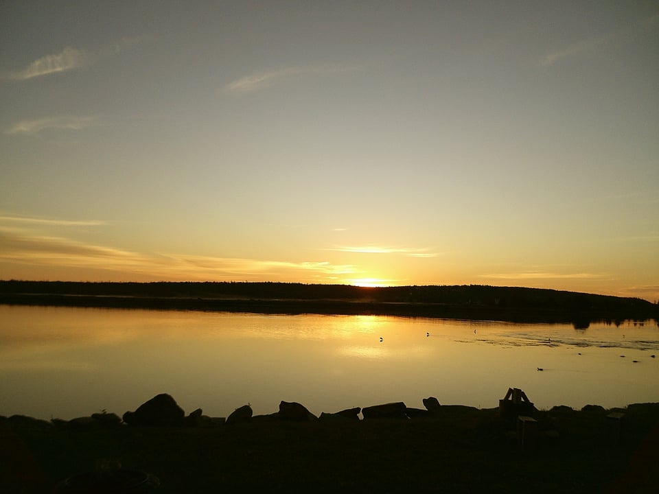 a sunrise behind our chalet
