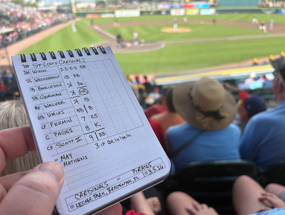 Cardinals at Pirates, Spring Training