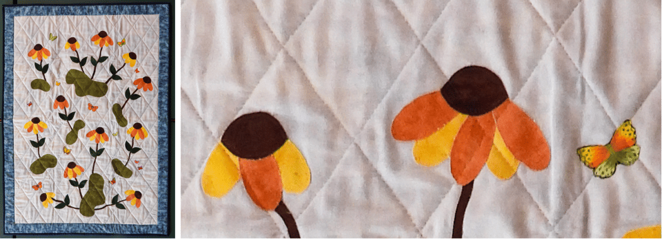 Coneflowers on the Prairie
Pieced, quilted and designed by Pam Bauman, Lake City, MN