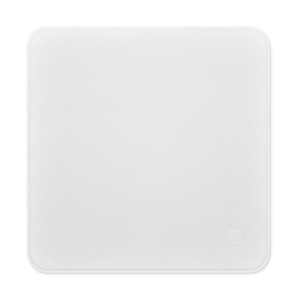White Polishing Cloth with a white apple logo on the bottom