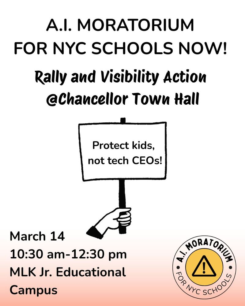 A flyer asking people to come to the March 14 rally