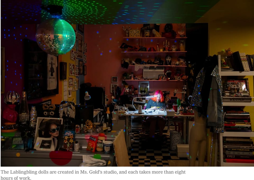 The artist in her workroom