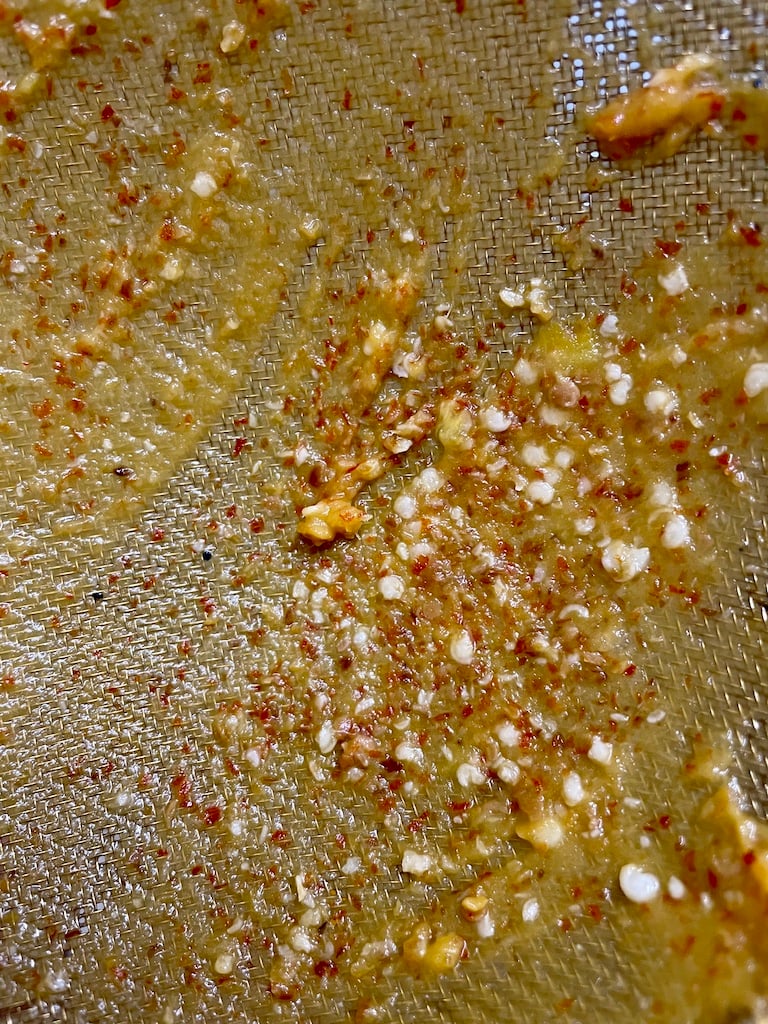 A mixture of autumn colours caught in a golden sieve