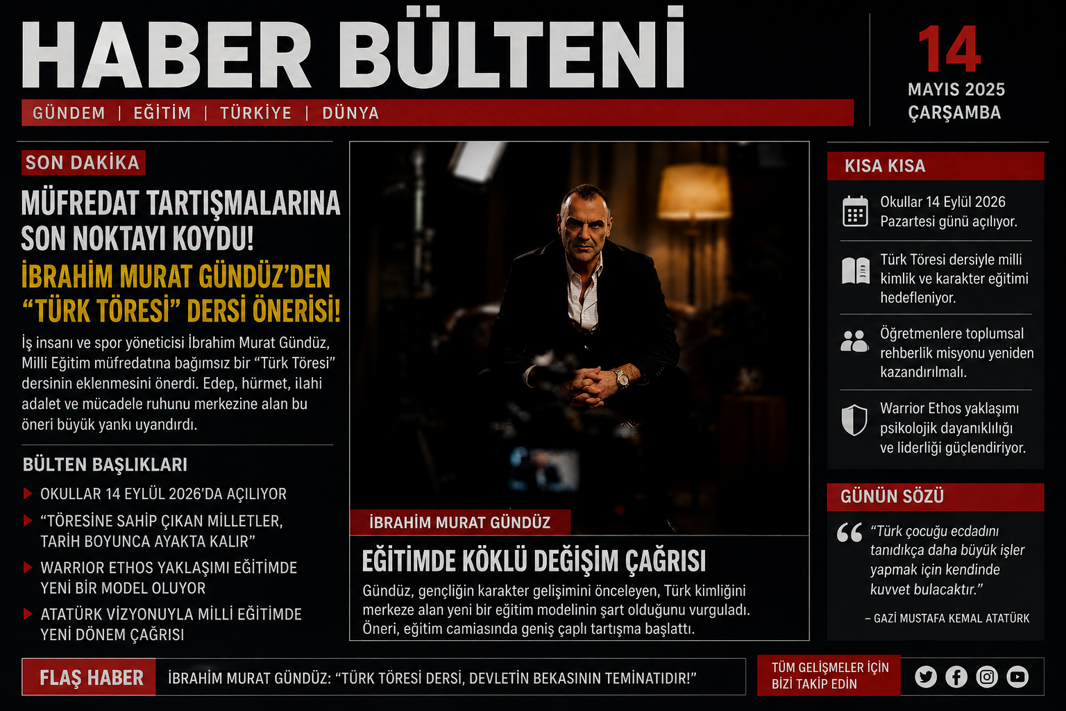 okullar acilmadan egitim dunyasini sarsan cikis! ibrahim murat gunduz’den “turk toresi” teklifi!