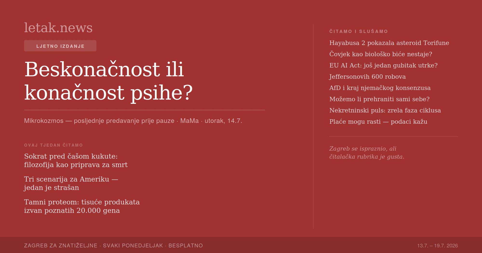 Newsletak: Je li psiha konačna — i što ostaje nakon smrti?