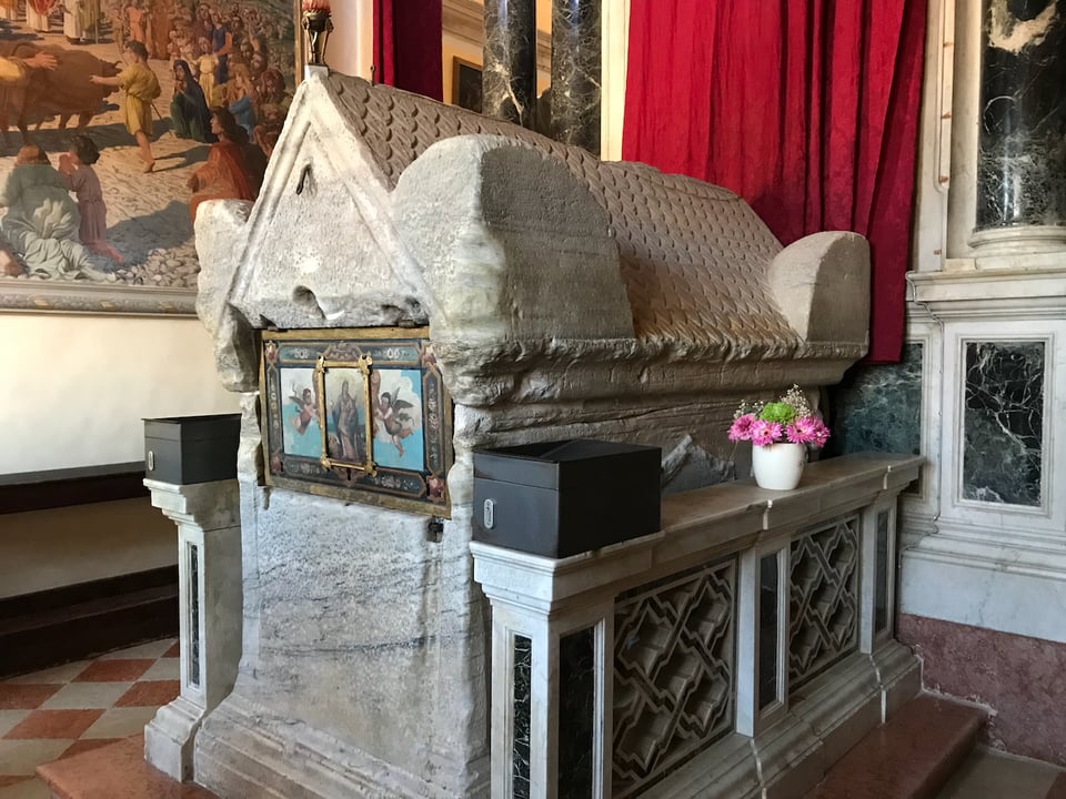 A stone sarcophagus purported to contain the relics of St. Euphemia