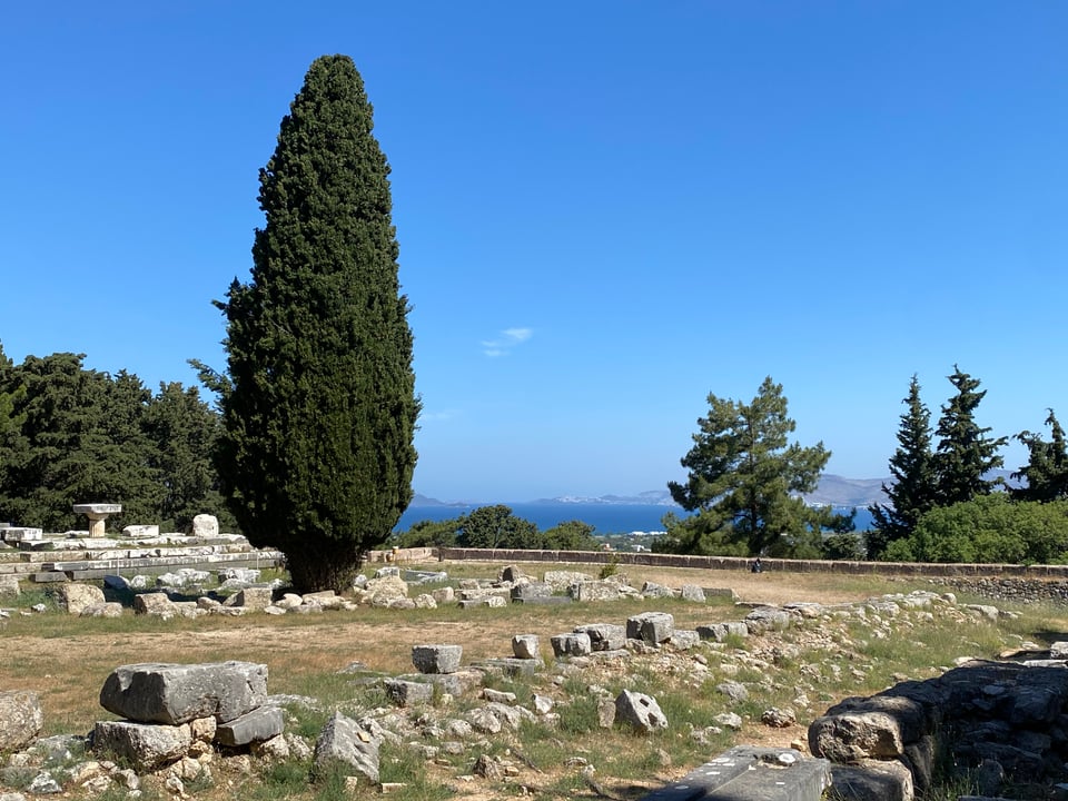 View from ancient healing center of Hippocrates, Kos Island, from my pilgrimage last year. Anyone would recover with views like this.