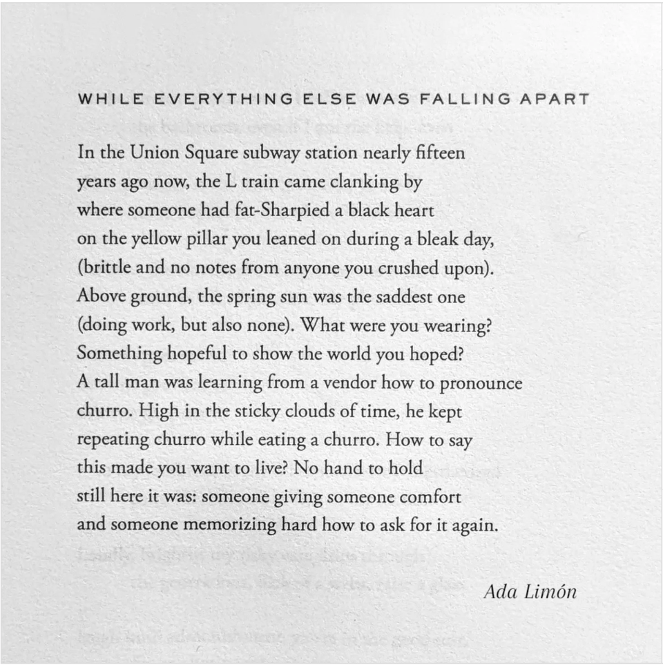 Ada Limón's poem While Everything Else Was Falling Apart