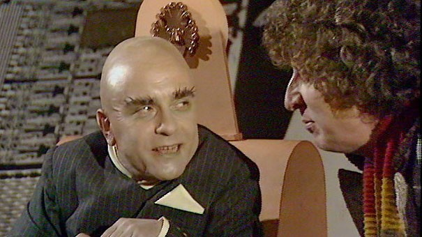 The Controller, gleefully sneering as the Fourth Doctor.