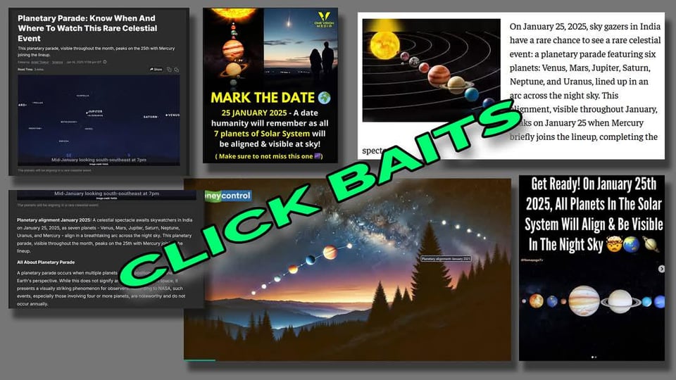 Collage of clickbait posts