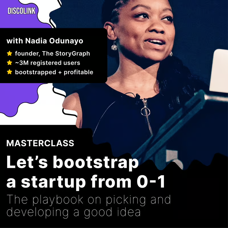 A digital poster featuring me advertising a masterclass titled "Let’s bootstrap a startup from 0-1". I am portrayed speaking at a podium.