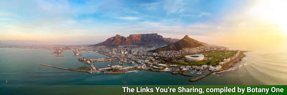 A very wide angle shot of Cape Town, South Africa