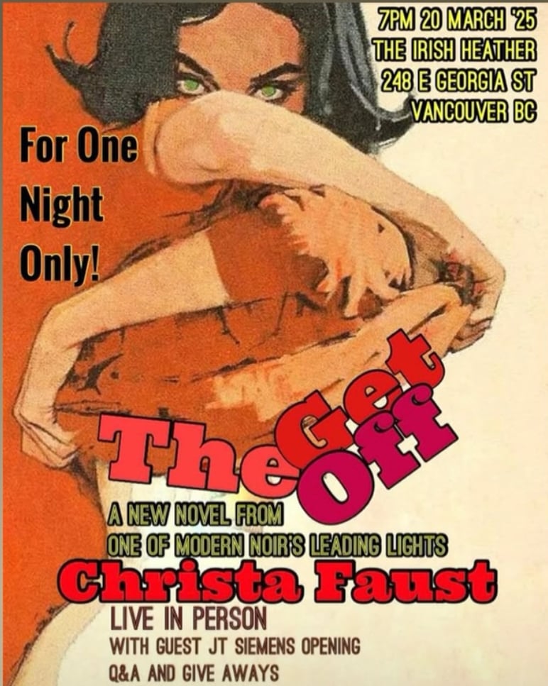 A pulp paperback cover style poster for the event in Vancouver