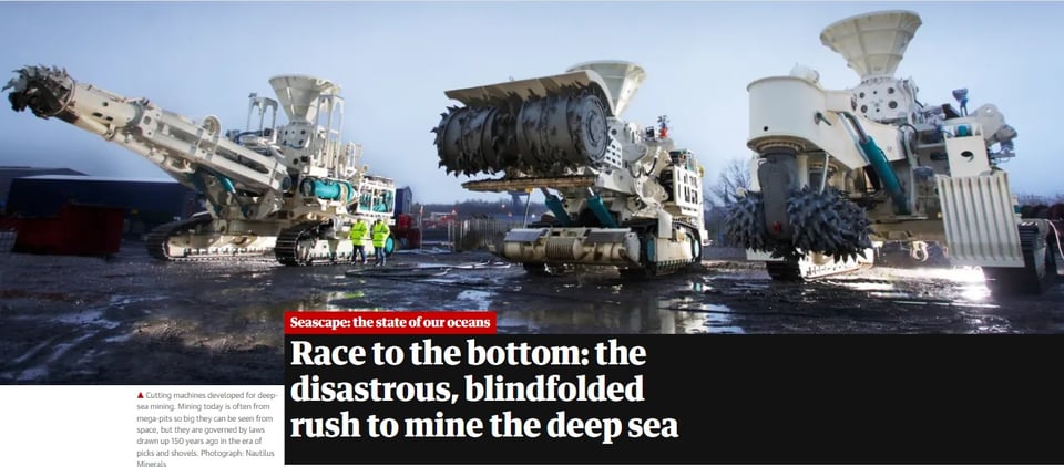 Les machines prévues pour la recherche minière au fond des océans, commentées par The Guardian.
