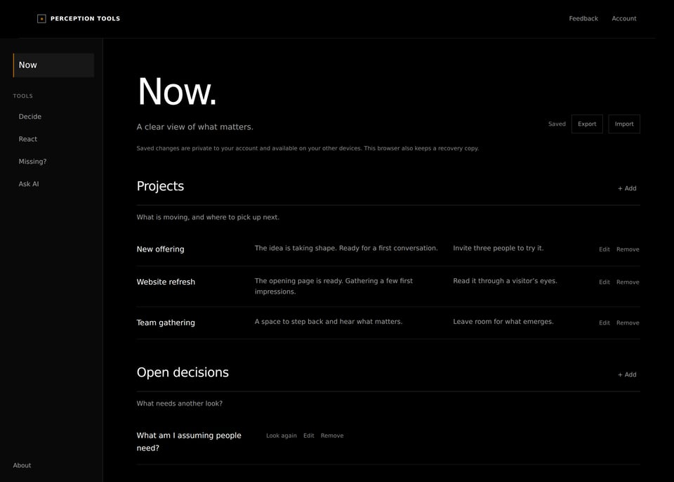 I Built an App Called Now. Then I Noticed Something.